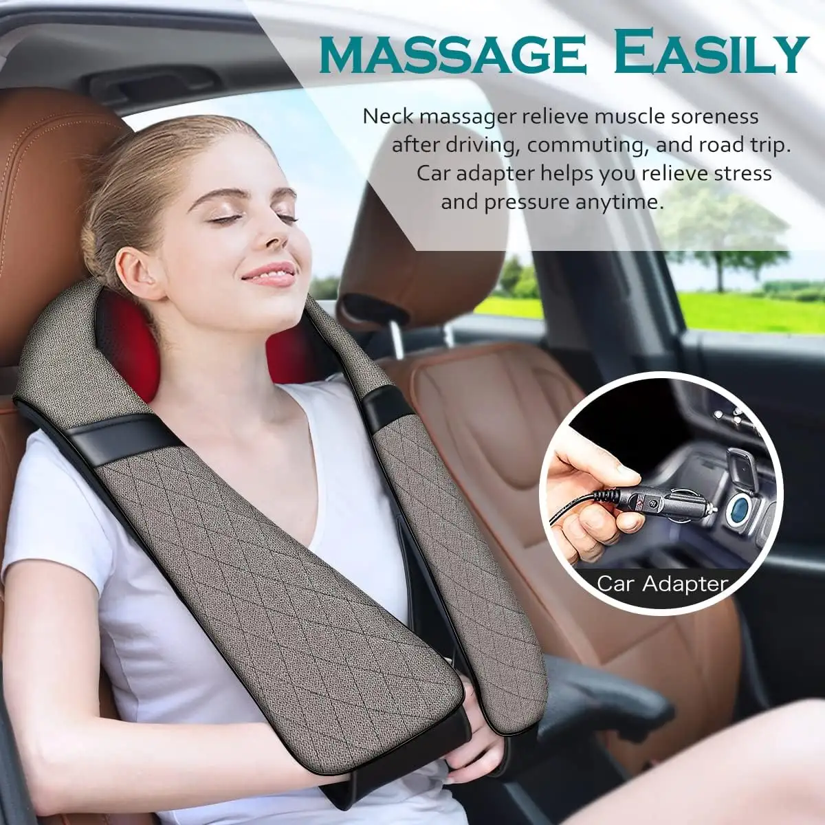 Blue Elf Shiatsu Electric Neck Back Massager Pillow 3D Kneading with Heat For Shoulder - 71RHGlPq87L._AC_SL1200_